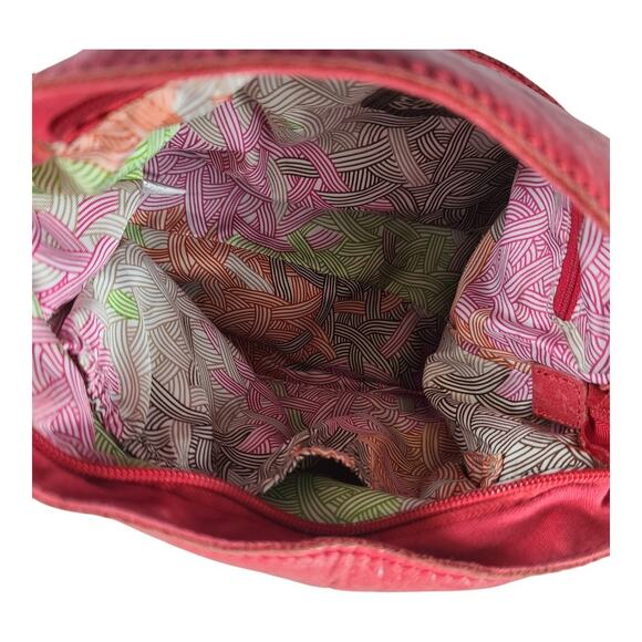 The Sak Red Leather Braided Brown Leather Strap Bag Purse Satchel - Picture 6 of 6